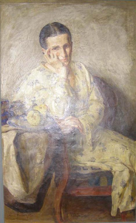 Portret żony w żółtej sukni 1930