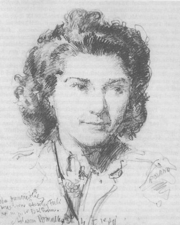 Portret p. Włady Majewskiej 1941 rysunek